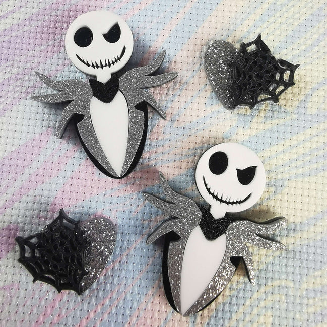 Needle Minder - Luxury Minder Set. Sparkle Jack Skellington &  Web Heart