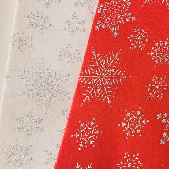 Festive Felt - Glitter Snowflakes (backing fabric / FFO ornaments)