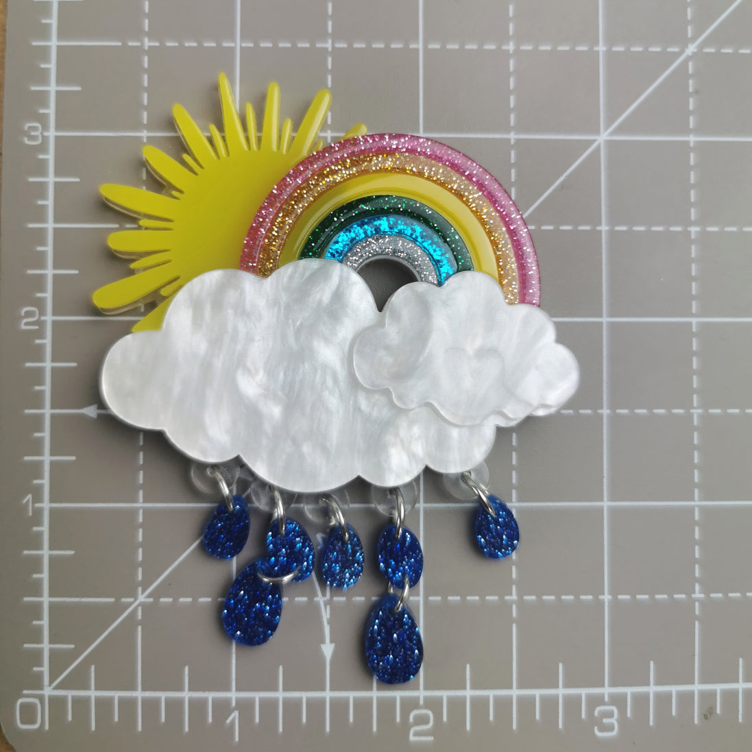 Needle Minder - Luxury Layered Acrylic Dangle Charms Rain & Shine