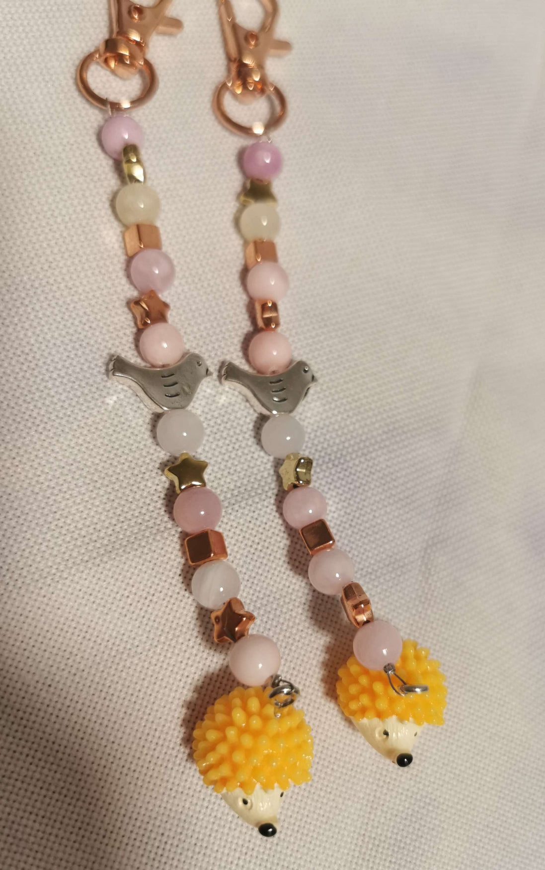 Beaded Scissor Keep - hedgehog and Bird