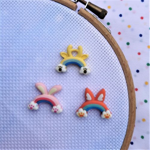 Needle Minder - Mini Rainbow Ears.  Bunny Rabbit, Giraffe, Fox.