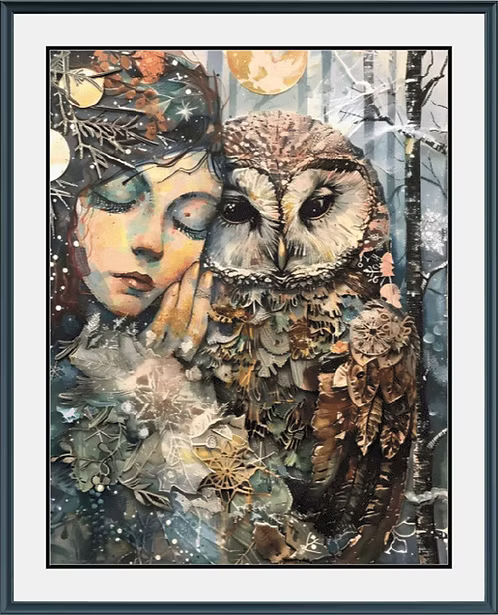 Owl Maiden PDF Cross Stitch Pattern Chart