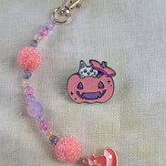 Beaded Scissor Keep & Minder Set - Glittery Pumpkin Witch