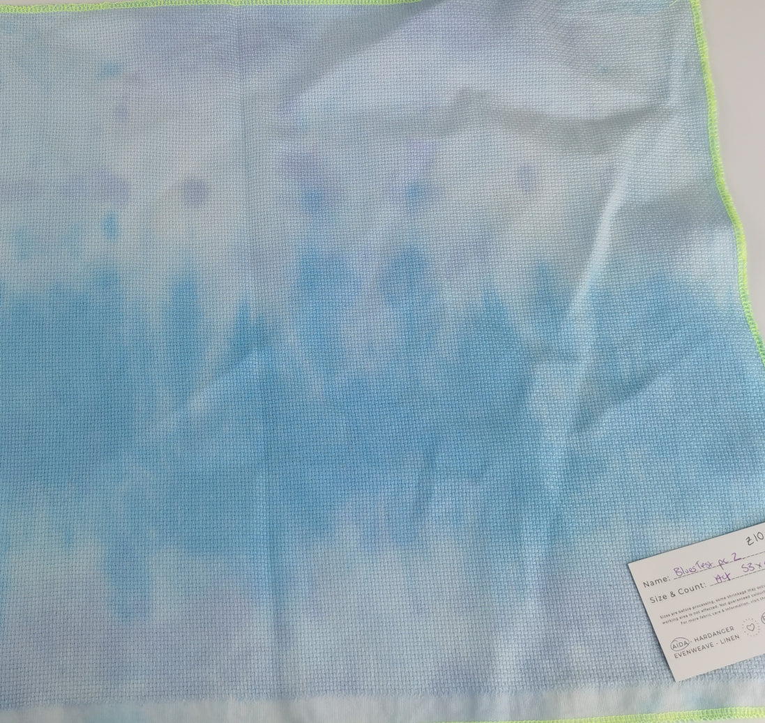 Blues (test piece 2)  Hand Dyed. 14ct Aida.
