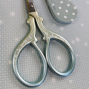 Matte Colour Shift Blue/Green Gold Pastel Embroidery Scissors with Cover