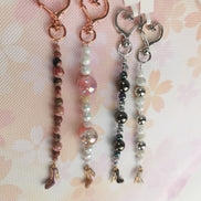 Beaded Scissor Keep. Heart Clasp High Heel