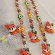 Beaded Scissor Keep & Minder Set - Flowery Fox