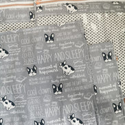 WIP Project Bag - Frenchie Doodles (grey)