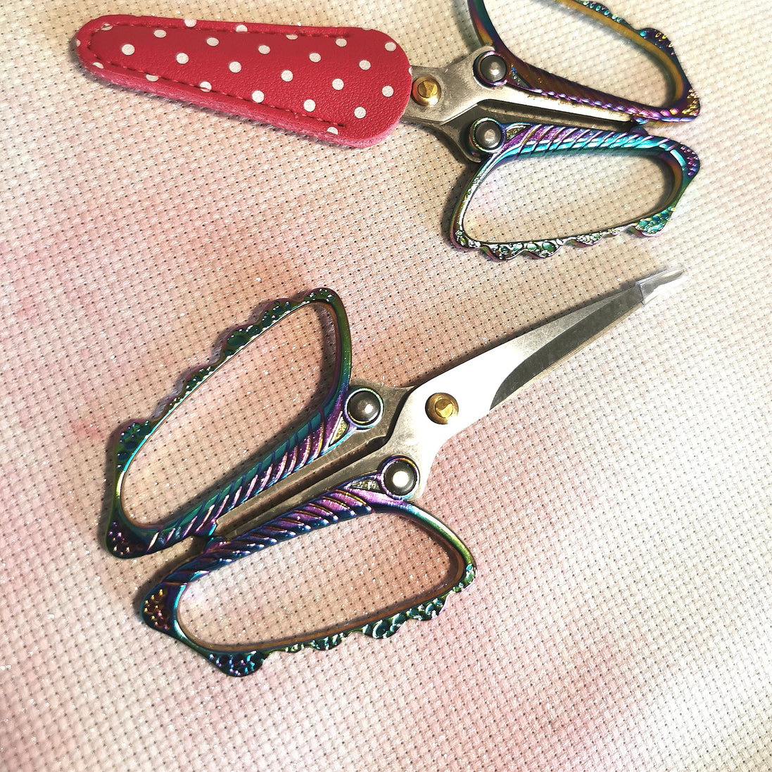 Rainbow Butterfly Embroidery Scissors with Cover
