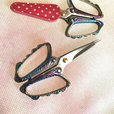 Rainbow Butterfly Embroidery Scissors with Cover