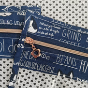 WIP Project Bag - Frenchie Doodles (blue)