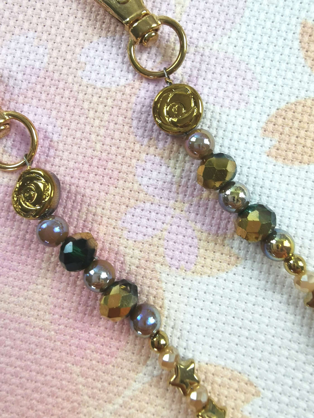 Beaded Scissor Keep. Opal Amulet