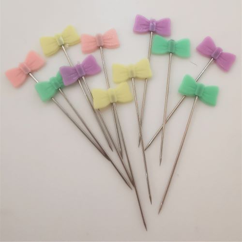 Bow Topped Cute Pins (pack of 12)