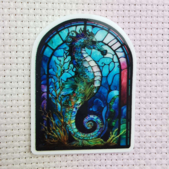 Needle Minder - Stained Glass Seahorse