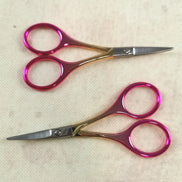 Pink/Gold/Silver Ombre Sleek Curve Embroidery Scissors with Cover