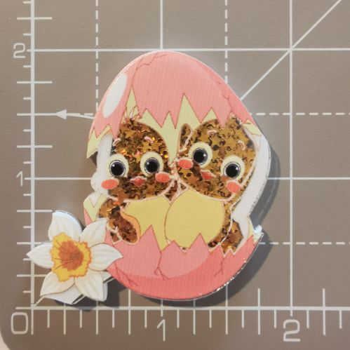 Needle Minder - Baby Chick Twins Easter Sequin Shaker
