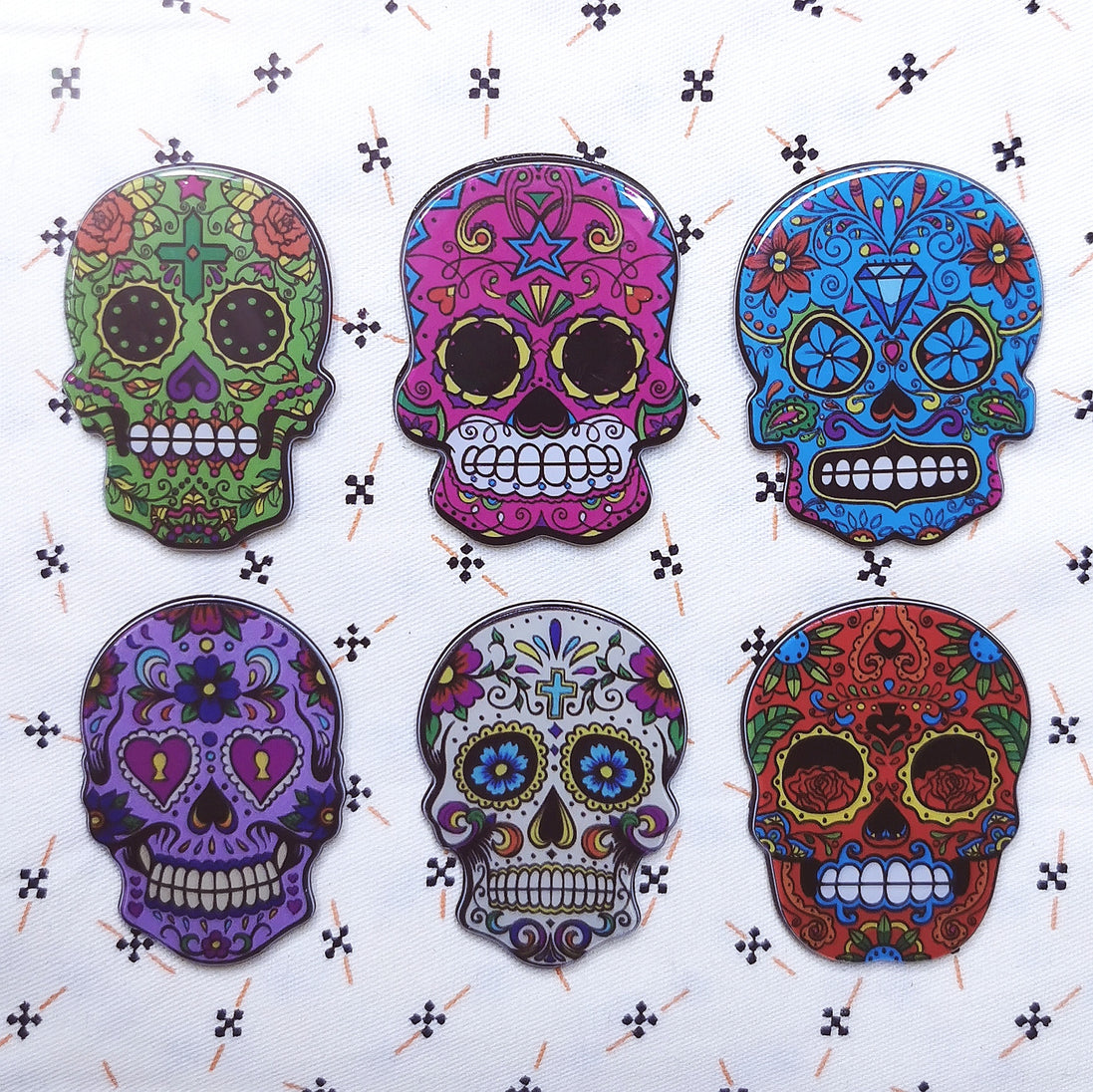Needle Minder - Día de los muertos Day of the dead Sugar Skull. Spooky Halloween