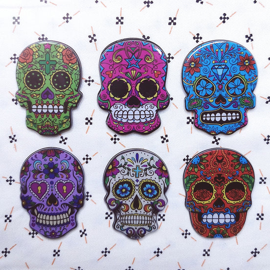 Needle Minder - Día de los muertos Day of the dead Sugar Skull. Spooky Halloween