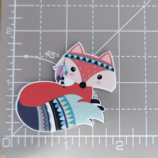 Needle Minder - Colourful little feather Fox.