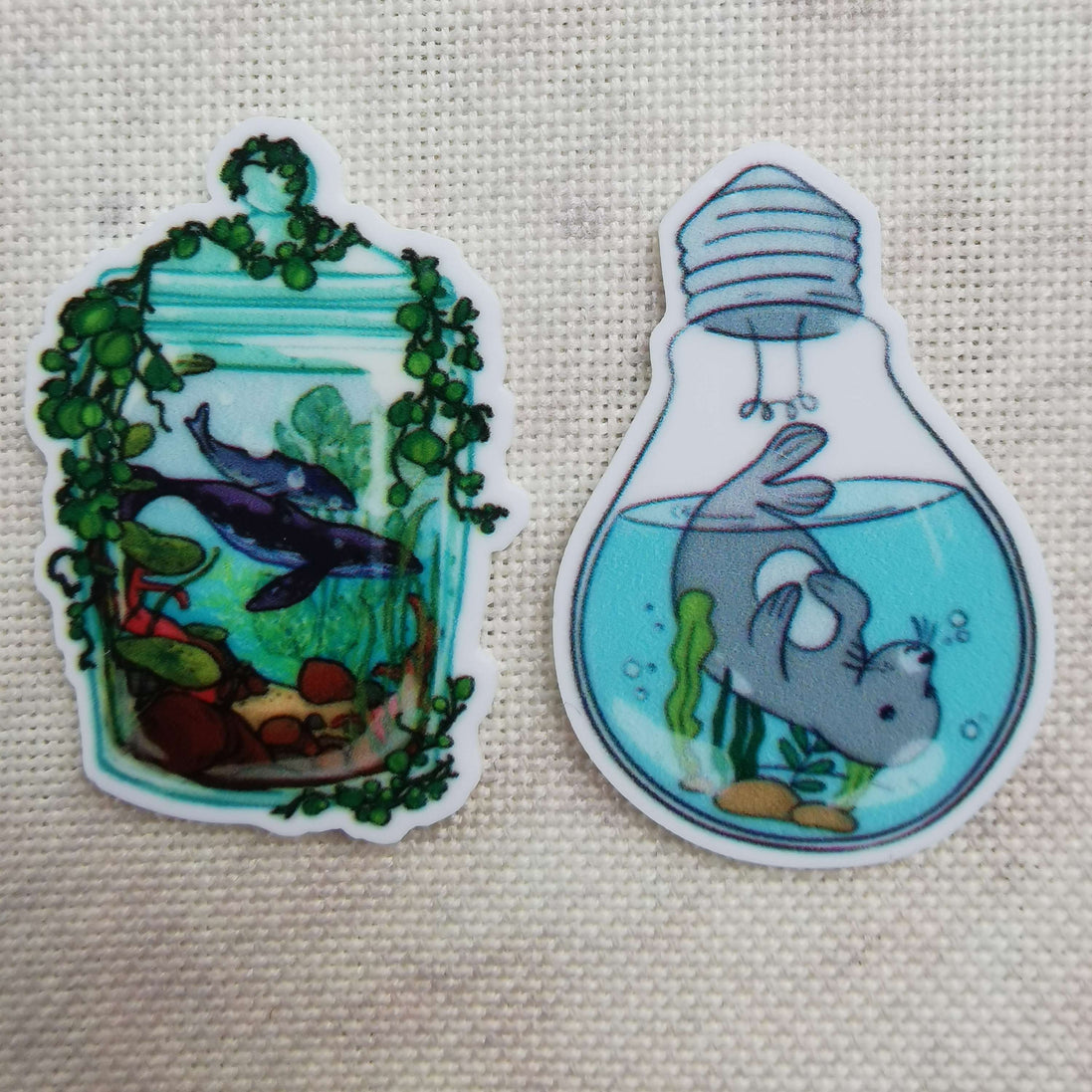 Needle Minder - Ocean Whale Jar. Seal Lightbulb