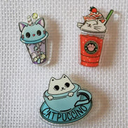 Needle Minder - Catpuccino, Strawberry Frappuccino & Bubble Tea Cat