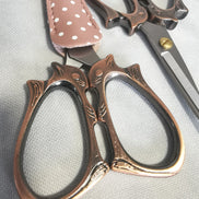 Burnished Copper Squirrel Embroidery Scissors with Cover