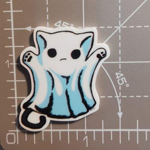 Needle Minder - Ghost Kitty Cat. Spooky. Halloween.