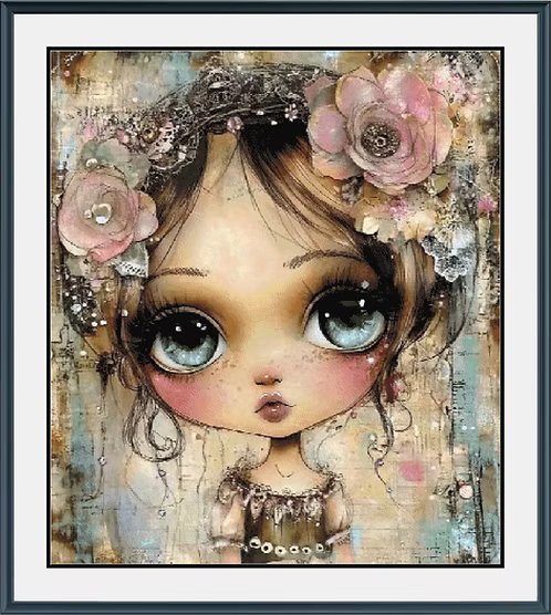 Ephemera Girl (IV) PDF Cross Stitch Pattern Chart