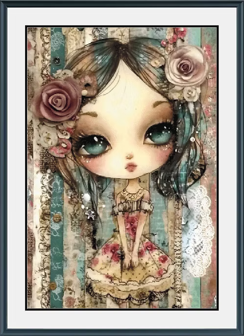 Ephemera Girl (I) PDF Cross Stitch Pattern Chart