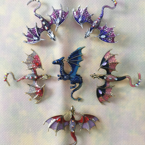 Needle Minder - Enamel Crystal Dragon