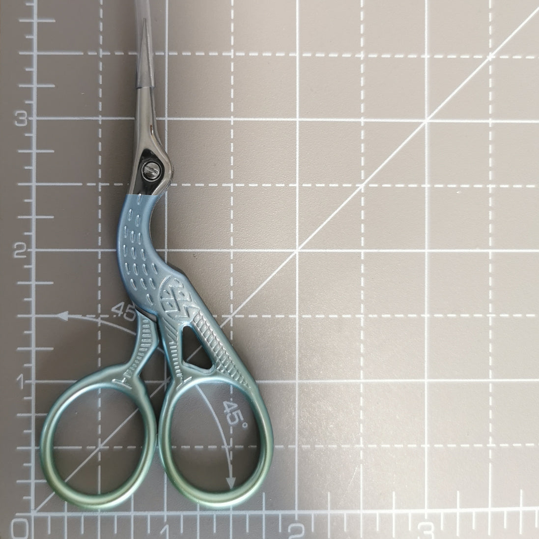 Matt Pastel Stork Embroidery Scissors with Cover