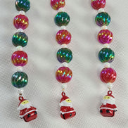 Beaded Scissor Keep. Santa Bell