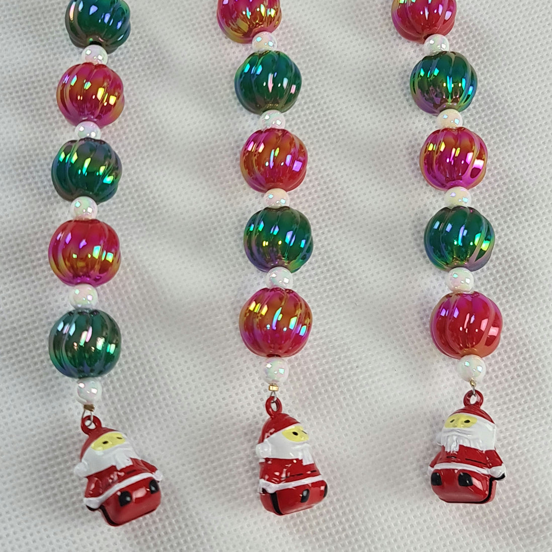 Beaded Scissor Keep. Santa Bell