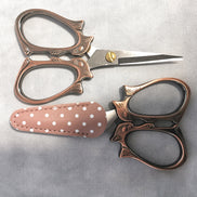 Burnished Copper Squirrel Embroidery Scissors with Cover