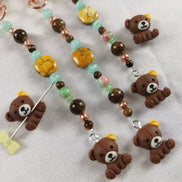 Beaded Scissor Keep & Minder Set - Bear Cub
