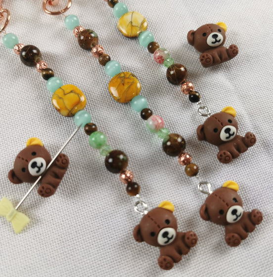 Beaded Scissor Keep & Minder Set - Bear Cub