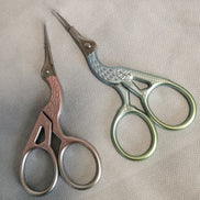 Matt Pastel Stork Embroidery Scissors with Cover