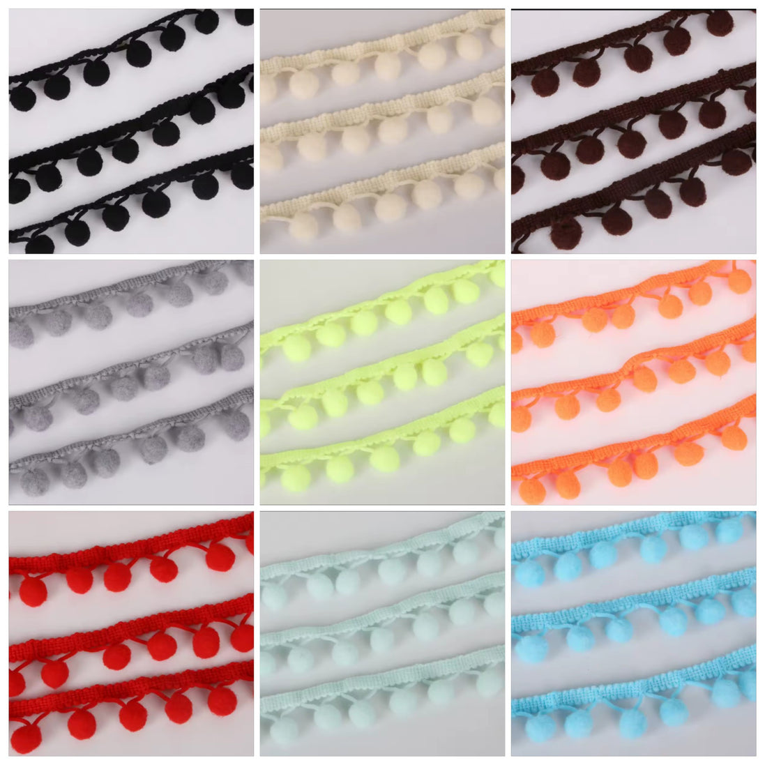 Pom Pom Trim. Various Colours.