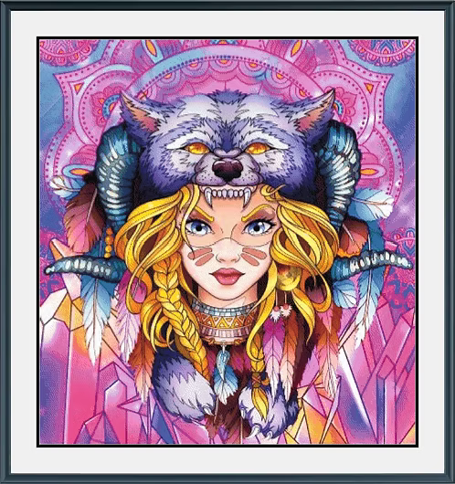 Wolf Maiden PDF Cross Stitch Pattern Chart