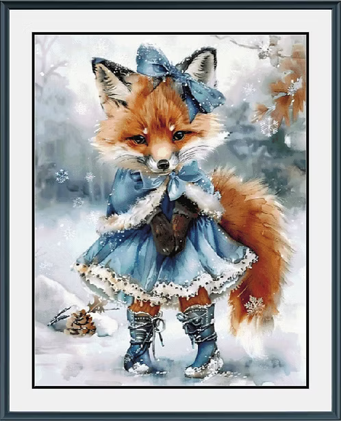 Miss Winter Fox PDF Cross Stitch Pattern Chart