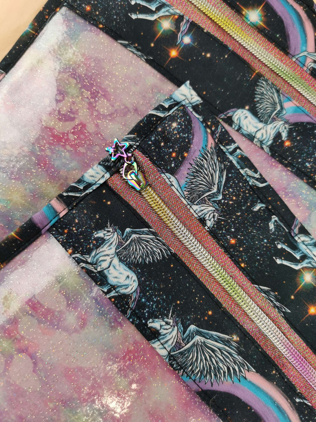 WIP Project Bag  - Magical Pegasus GLITTER front.