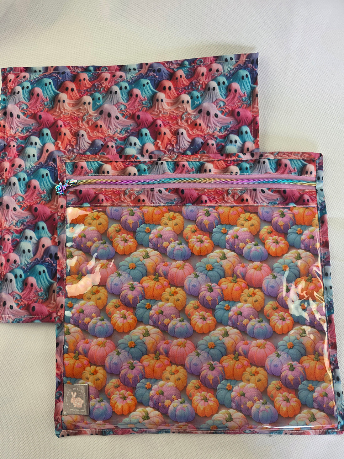 WIP Project Bag - Ghostly Pumpkins