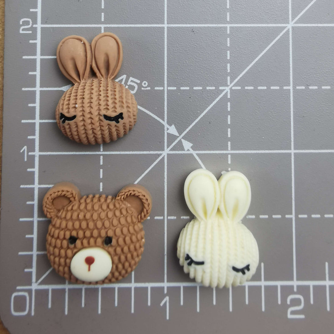 Needle Minder - Knitted Bunny & Bear