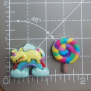 Needle Minder - Rainbow Kitty Corn Cat. Colourful Lollipop
