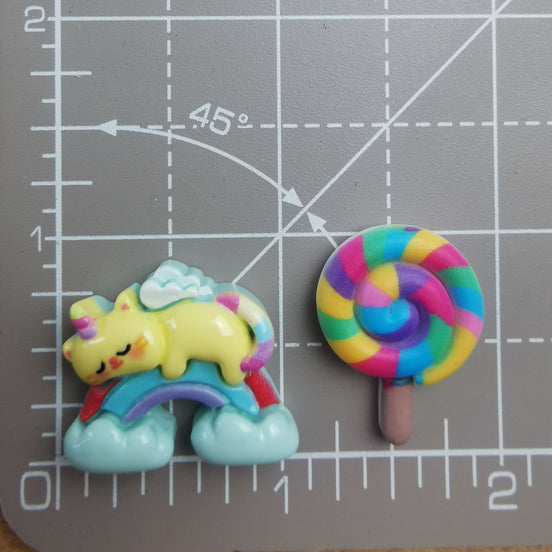 Needle Minder - Rainbow Kitty Corn Cat. Colourful Lollipop