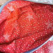 WIP Project Bag - Christmas Fox GLITTER front.