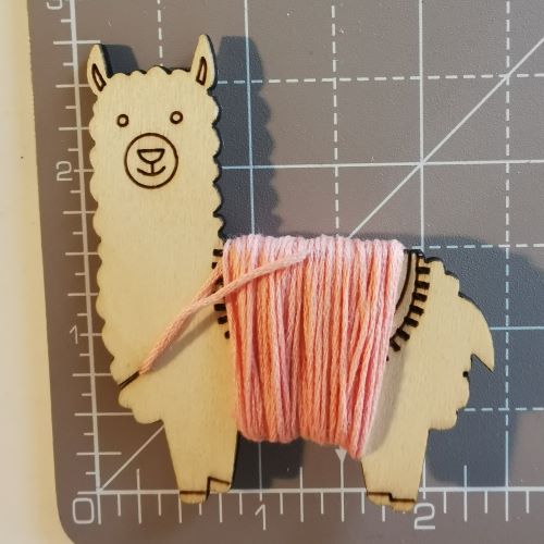 Wooden floss bobbins. Happy Llama