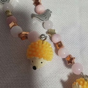 Beaded Scissor Keep - hedgehog and Bird