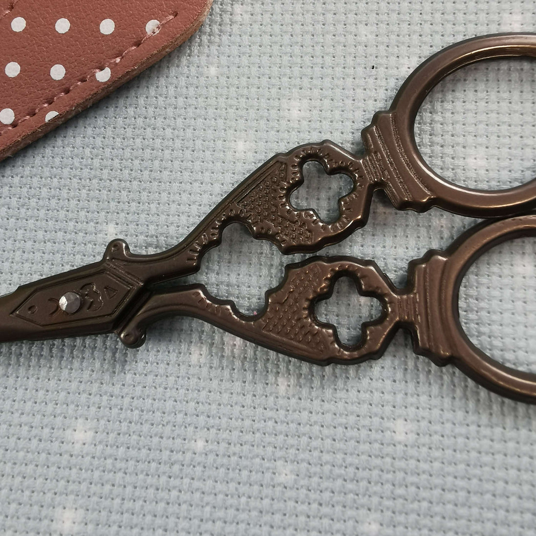 Grey Brown Matte Embroidery Scissors with Cover