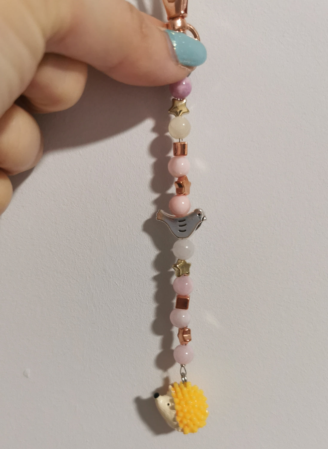 Beaded Scissor Keep - hedgehog and Bird